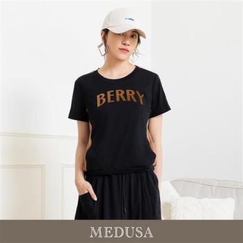 現貨【MEDUSA 曼度莎】Berry 運動風黑色裙套裝T恤（M-XL）｜女休閒上衣 短袖上衣