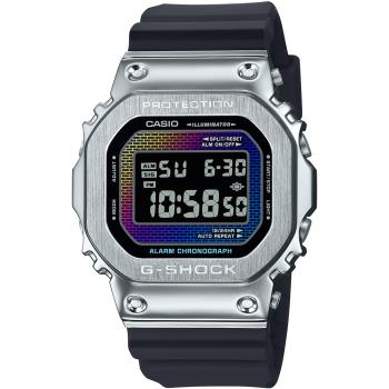 CASIO G-SHOCK 彩虹磚牆金屬經典方形計時錶/GM-5600RW-1