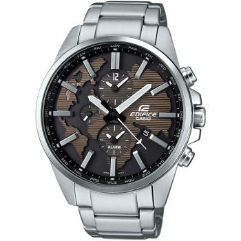 CASIO EDIFICE 世界地圖三眼計時錶/棕/ETD-300D-5A