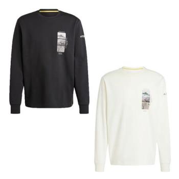 Adidas 長袖上衣 男裝 女裝 國家地理聯名 大學T 藍/米【運動世界】IX5613/JI5922