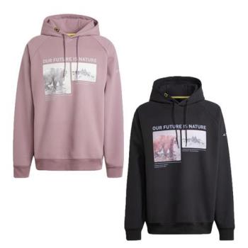 Adidas 長袖上衣 男裝 女裝 連帽 國家地理聯名 藕粉/黑【運動世界】JJ4357/JJ4358