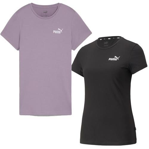 Puma 短袖上衣 女裝 純棉 刺繡 紫/黑【運動世界】84833130/84833101