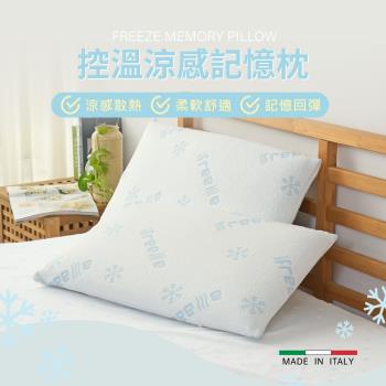 Pillove 義大利FREEZE涼感控溫記憶枕-1入(經典麵包型/護頸枕)
