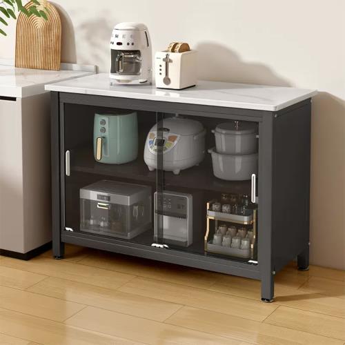 HappyLife 岩板三層推拉門餐廚櫃 80公分 Y11680