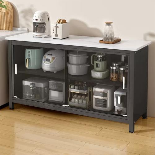 HappyLife 岩板三層推拉門餐廚櫃 120公分 Y11682