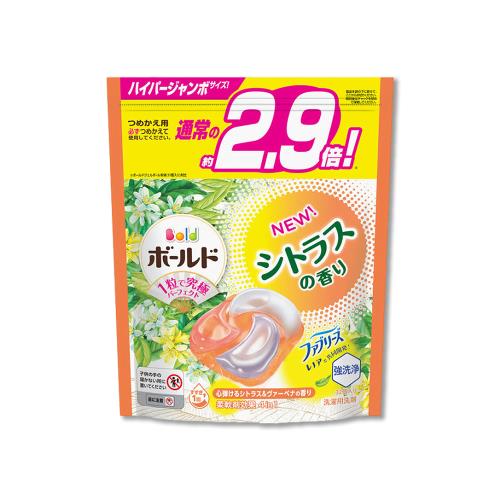 日本P&G-Bold強洗淨4合1消臭柔軟香氛洗衣凝膠球32顆/袋-柑橘馬鞭草(橘)(防皺好熨燙柔順洗衣球,筒槽防霉洗衣膠囊,直立/滾筒式洗衣機皆適用)