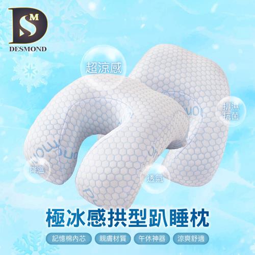 【DESMOND 岱思夢】買1送1 極冰感拱型趴睡枕 頂級旅行枕 記憶枕 飛機枕 飛行枕 旅行枕 午睡枕頭