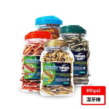 【A star】漩力淨潔牙棒桶裝 810g 兩罐組(寵物潔牙棒、犬用潔牙棒、全齡犬)