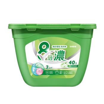 妙管家 三合一8倍濃洗衣球(40顆)風鈴草 #抗菌/護色/除臭