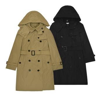 BURBERRY Amberford 可拆連帽排釦風衣外套(任選)