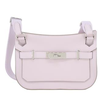 Hermes 愛馬仕 Jypsiere mini Evercolor 牛皮帆布背帶斜揹包(09 夢幻紫/B刻/銀釦)