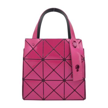 ISSEY MIYAKE 三宅一生 BAOBAO 金屬光CARAT 3x3立體手提包-桃紅