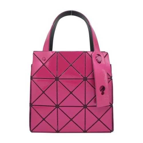 ISSEY MIYAKE 三宅一生 BAOBAO 金屬光CARAT 3x3立體手提包-桃紅