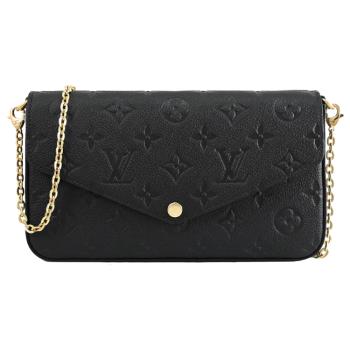 Louis Vuitton LV M82477 Félicie Pochette 經典黑壓紋鏈條手拿/斜背包