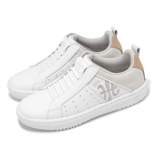 Royal Elastics 休閒鞋 Icon 2.0 女鞋 白 米白 奶茶色 回彈 真皮 經典 獨家彈力帶 無鞋帶 96543078