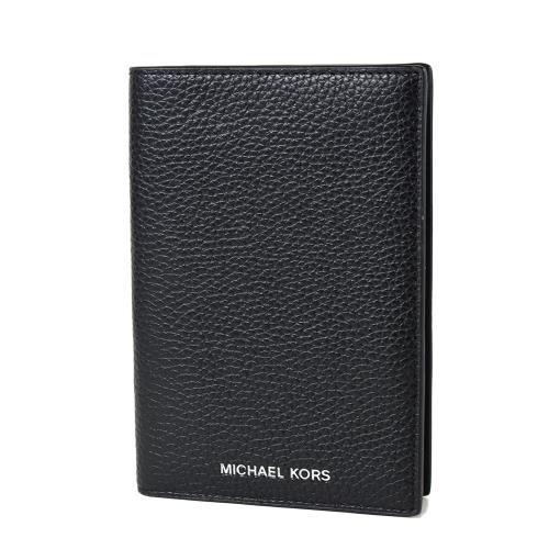 MICHAEL KORS 男款 荔枝紋對開護照夾-黑色