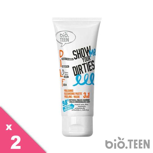超值多工~bio.TEEN 三合一火山泥去角質面膜 2入