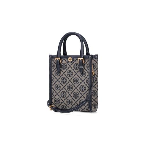 【TORY BURCH】Monogram緹花迷你托特手提包 / 側肩包 - 87146 405