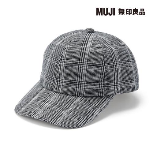 起毛法蘭絨棒球帽 灰格紋55-59cm【MUJI 無印良品】