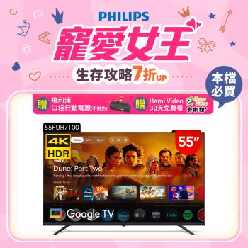 Philips 飛利浦 特價A品 55型4K Google TV 智慧顯示器 55PUH7129 (不含安裝)