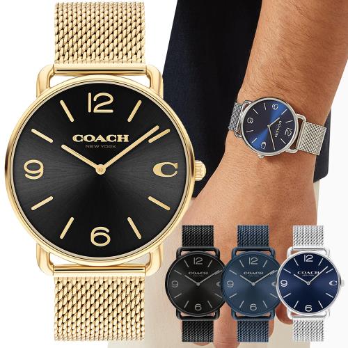 COACH 經典LOGO米蘭帶紳士腕錶 (共4款)