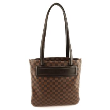 LV 咖啡色棋盤格紋帆布肩背方形藝術扁包(九五成新展示品)