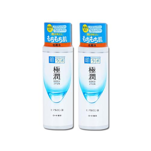 (2瓶超值組)日本ROHTO樂敦-HADALABO肌研極潤4重玻尿酸潤澤化妝水170ml/白瓶-滋潤型(橘標)(臉部精華護膚水,洗臉後妝前濕敷保養)