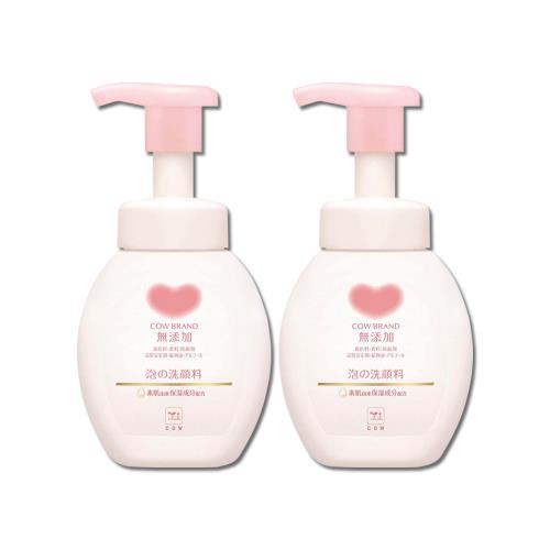 (2瓶超值組)日本COW牛乳石鹼-無添加溫和潔淨潤澤泡沫慕斯洗面乳160ml/按壓粉瓶(綿密泡泡洗顏,胺基酸潔顏露,臉部肌膚清潔,全膚質適用)