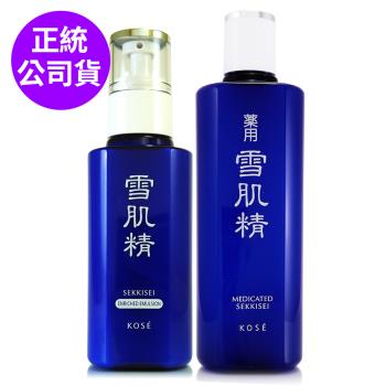 KOSE高絲 雪肌精乳液140ml(極潤型)+雪肌精化妝水200ml(一般型) 正統公司貨