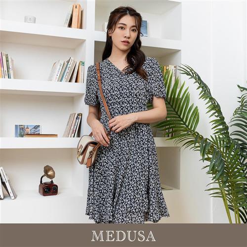 現貨【MEDUSA 曼度莎】ICare 側蓋綁結碎花雪紡洋裝（M-L）｜碎花洋裝 休閒洋裝