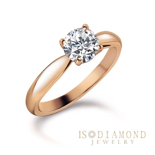 IS DIAMOND IGI 1克拉 18K玫瑰金戒 最白Dcolor VS高規格淨度(實驗室培育美鑽)-簡約四爪款