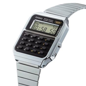 【CASIO】 CASIO 卡西歐復古金屬風格數位計算機錶 -經典銀 (CA-500WE-1A)