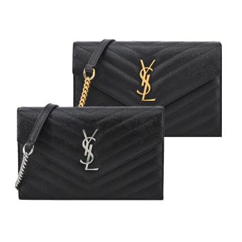 YSL MIX MATELASSE粒面牛皮信封斜揹包(任選)