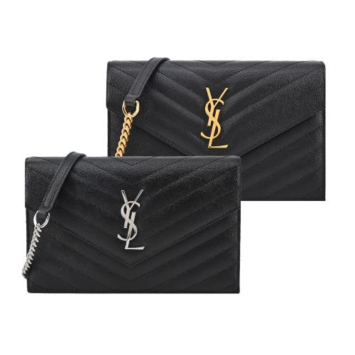 YSL MIX MATELASSE粒面牛皮信封斜背包(任選)
