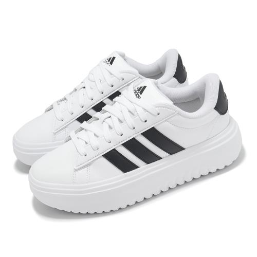 adidas 休閒鞋 Grand Court Platform 女鞋 白 黑 厚底 小白鞋 愛迪達 IE1092