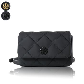 TORY BURCH WILLA 黑色LOGO/金色LOGO菱格肩背/斜背/腰包三用包-(新款任選)