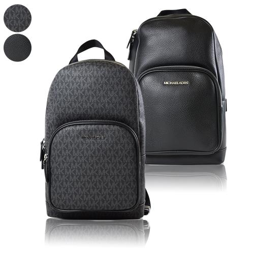 MICHAEL KORS COOPER 男款 荔枝紋/緹花LOGO拉鍊單肩背胸包-(新款任選)