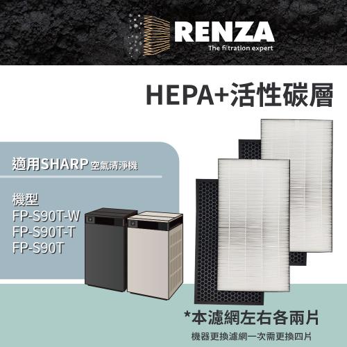 適用 Sharp 夏普 FP-S90T-W FP-S90T-T FP-S90 純淨美學 空氣清淨機 HEPA+活性碳 濾網 濾芯 濾心