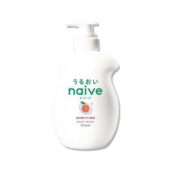 日本Kracie葵緹亞-naive 100%植萃胺基酸香氛水潤溫和沐浴乳530ml/瓶-桃葉(粉)(草本潤澤沐浴露,光滑滋潤潔膚露,身體清潔泡沫凝膠)