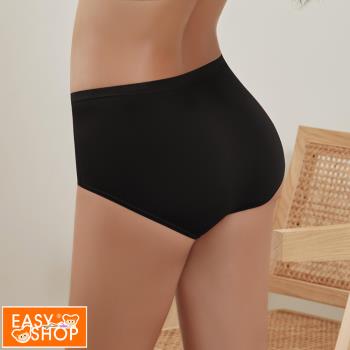 【EASY SHOP】iMEWE-棉柔蠶絲無痕中高腰平口內褲-標配黑