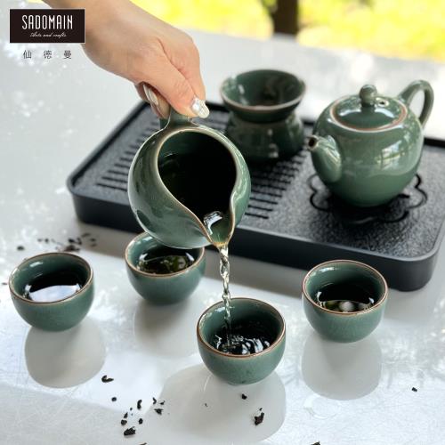 【仙德曼SADOMAIN】哥窯醇厚茶具旅組9件組-附收納提盒