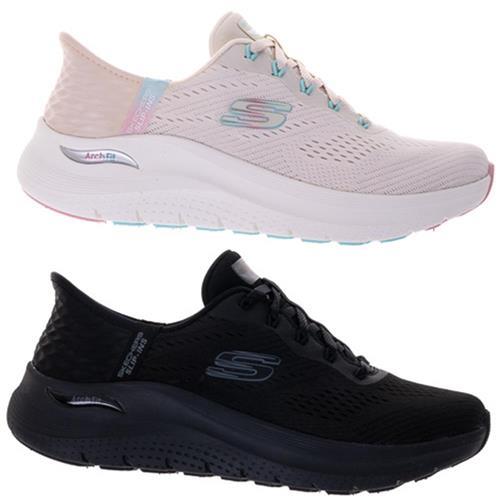 Skechers 慢跑鞋 女鞋 寬楦 ARCH FIT 2.0 粉/黑【運動世界】150066WNTPK/150066WBBK