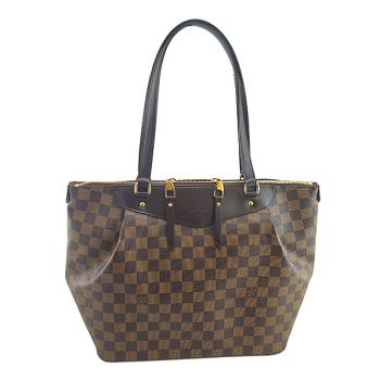 九五成新展示品！LV 咖啡色棋盤格紋帆布Westminster GM 肩背水餃包