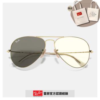 【RayBan 雷朋】飛行員金屬變色太陽眼鏡(RB3025-001/5F 62mm)