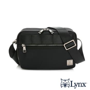 Lynx - 美國山貓進口小牛皮十字紋1000D牛津布橫式斜背側揹包(小)-共2色