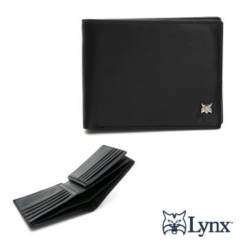 Lynx - 美國山貓進口nappa牛皮軟質感左右可拉取活頁9卡透明窗短皮夾