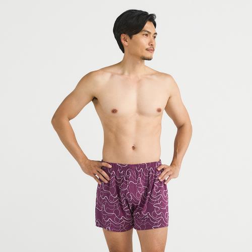 【Tani】男性印花平口四角內褲(寬鬆版)