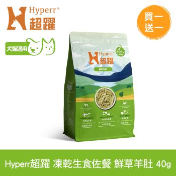 Hyperr超躍 買一送一 鮮草羊肚 40g 凍乾生食餐(常溫儲存 寵物食品 貓狗零食 佐餐 腸胃保健 益生菌 冷凍乾燥)