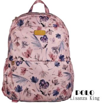 包【Lisanza King POLO】輕量尼龍富貴花配皮後揹包