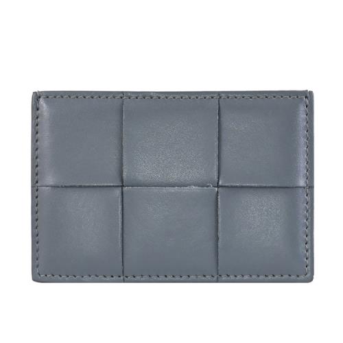BOTTEGA VENETA 649597 經典大編織隨身卡片夾.灰